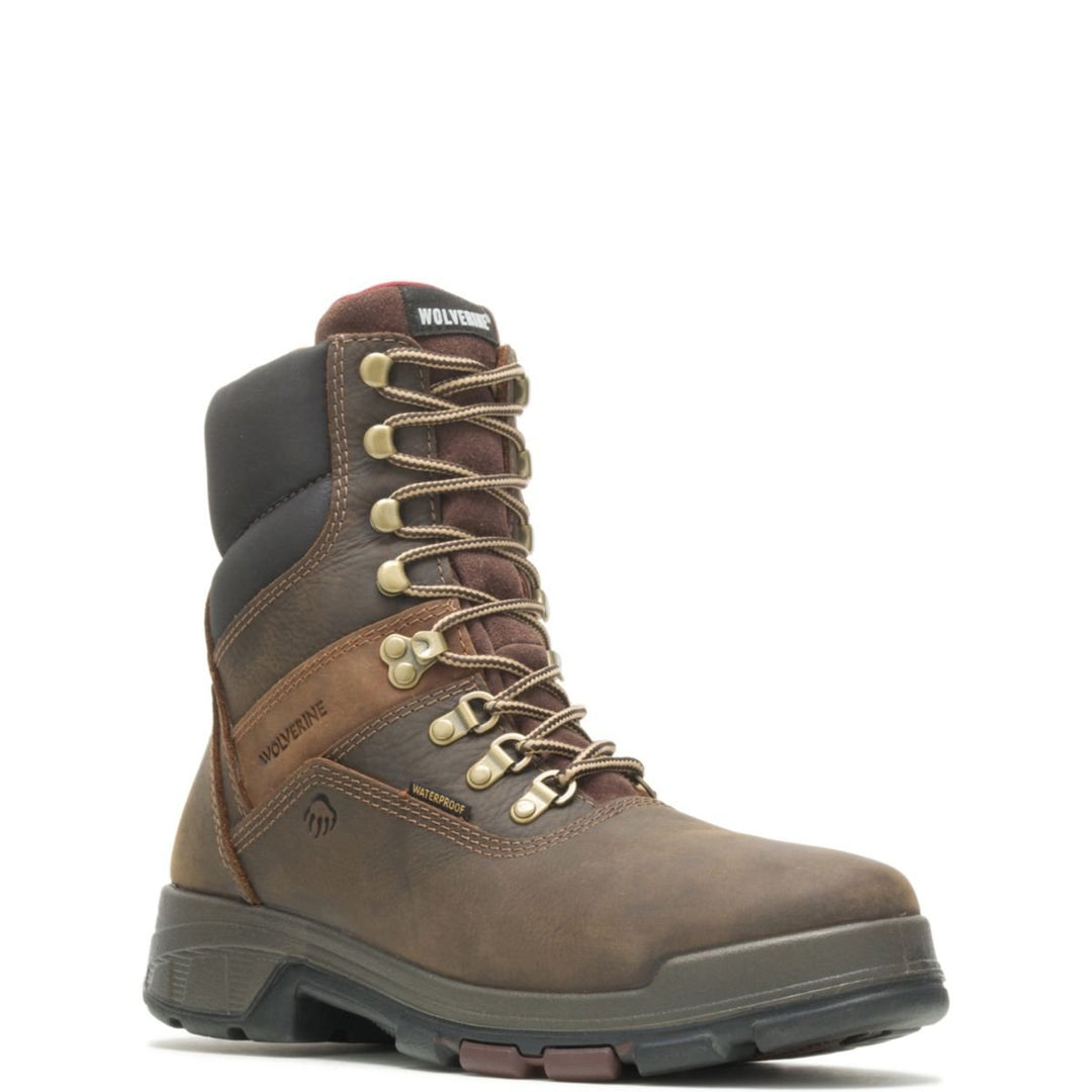 WOLVERINE Mens Cabor EPX 8" Waterproof Composite Toe Work Boot Dark Brown - W10316 BROWN Image 2