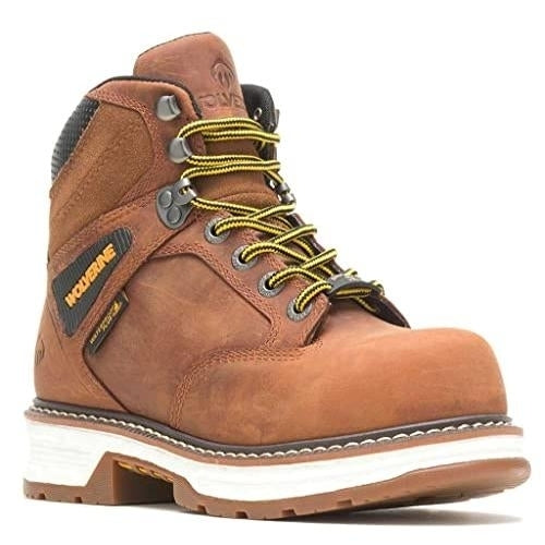 WOLVERINE Womens Hellcat Ultraspring 6" Waterproof Composite Toe Construction Boot BROWN Image 1