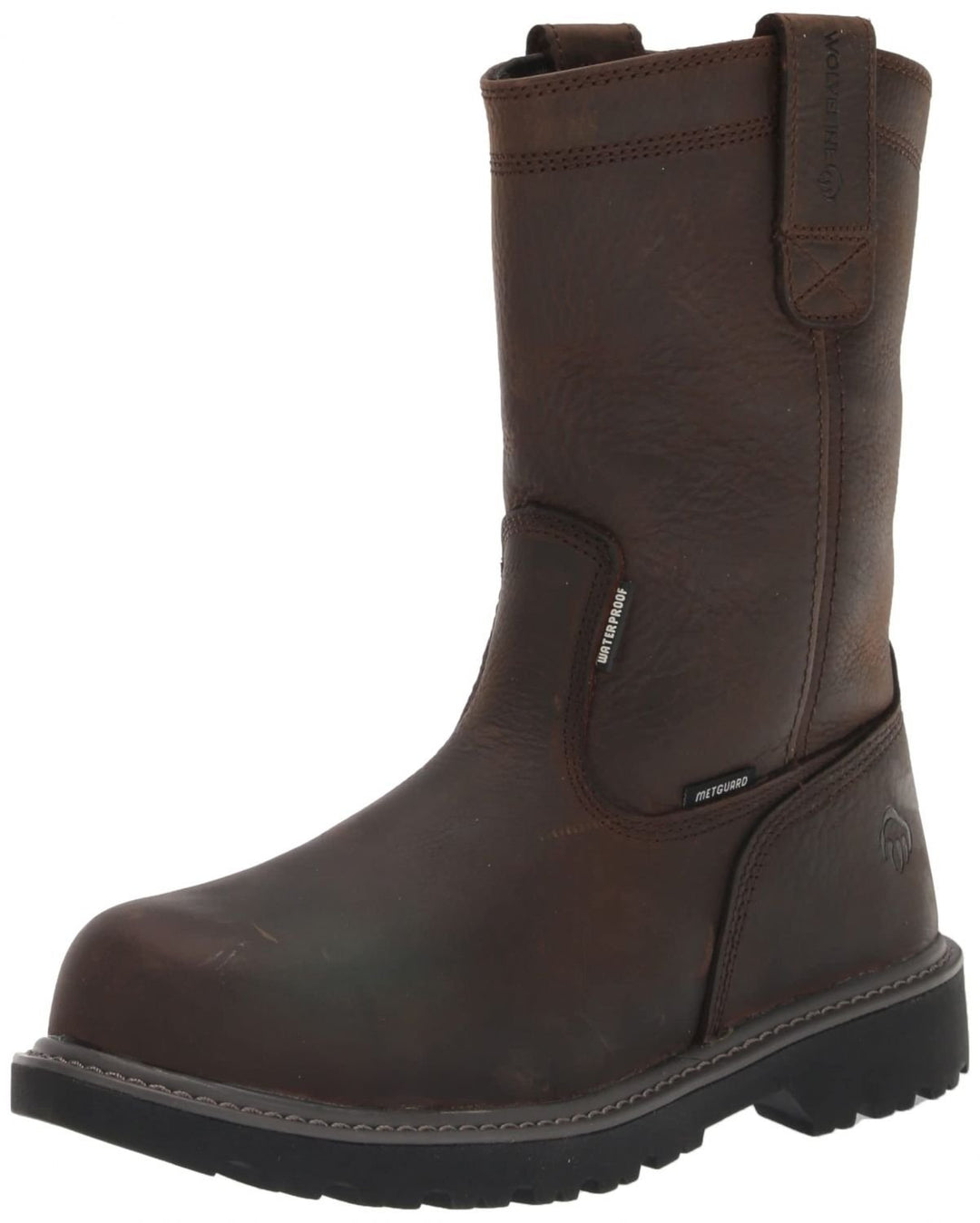 WOLVERINE Mens Floorhand Met Guard Wellington Construction Boot DARK COFFEE Image 2