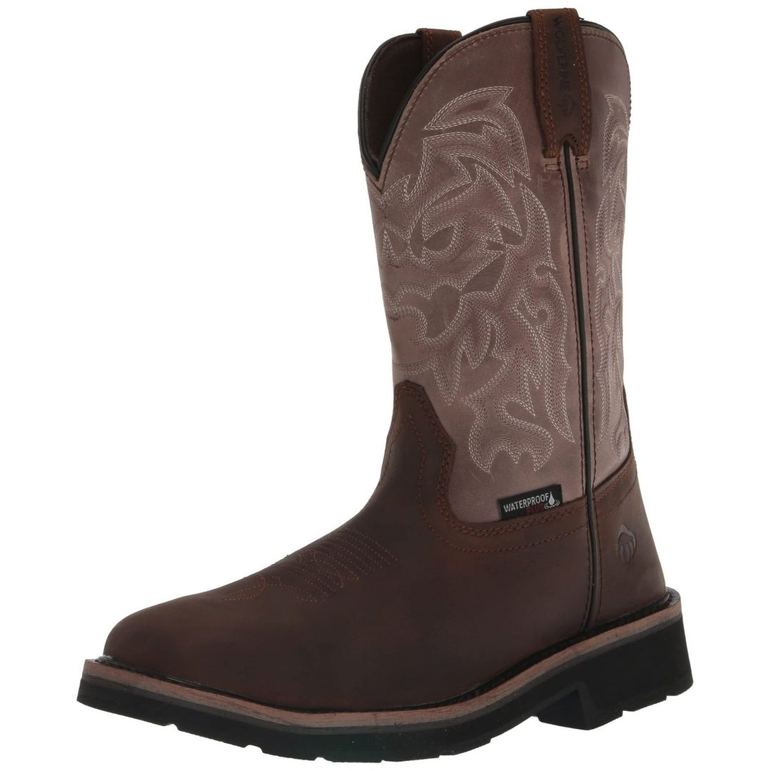 WOLVERINE Mens Rancher Square Steel Toe Waterproof Wellington Western Boot DARK TAUPE Image 1