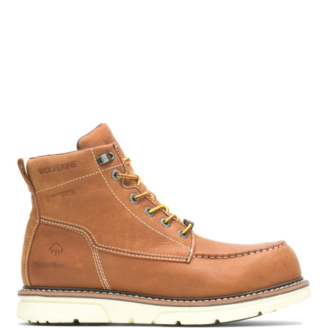 WOLVERINE Mens I-90 6" DuraShocks Moc Toe Soft Toe Work Boot Tan - W200051 varies TAN Image 1