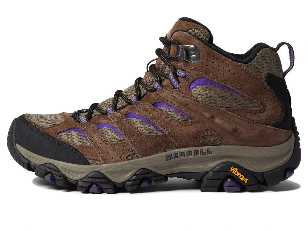 Merrell Mens Moab 3 Mid Hiking Boot BRACKEN/PURPLE Image 2