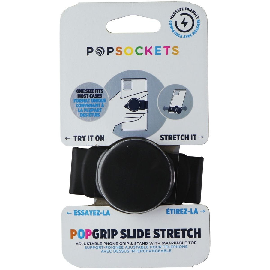 PopSockets PopGrip Slide Stretch for Phones and Cases - Black Image 1