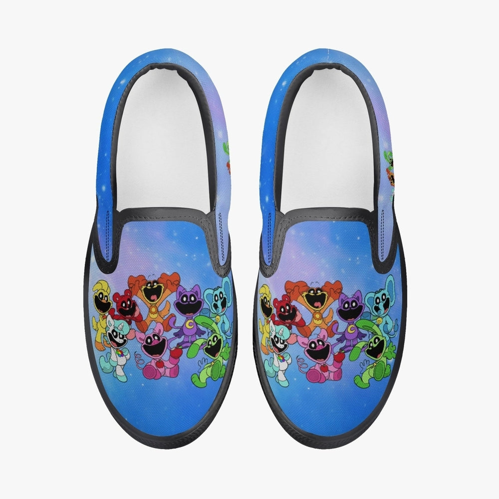 Kids Smiling Critters Black Slip-On Shoes Size Up Recommended Comfortable Durable Image 2