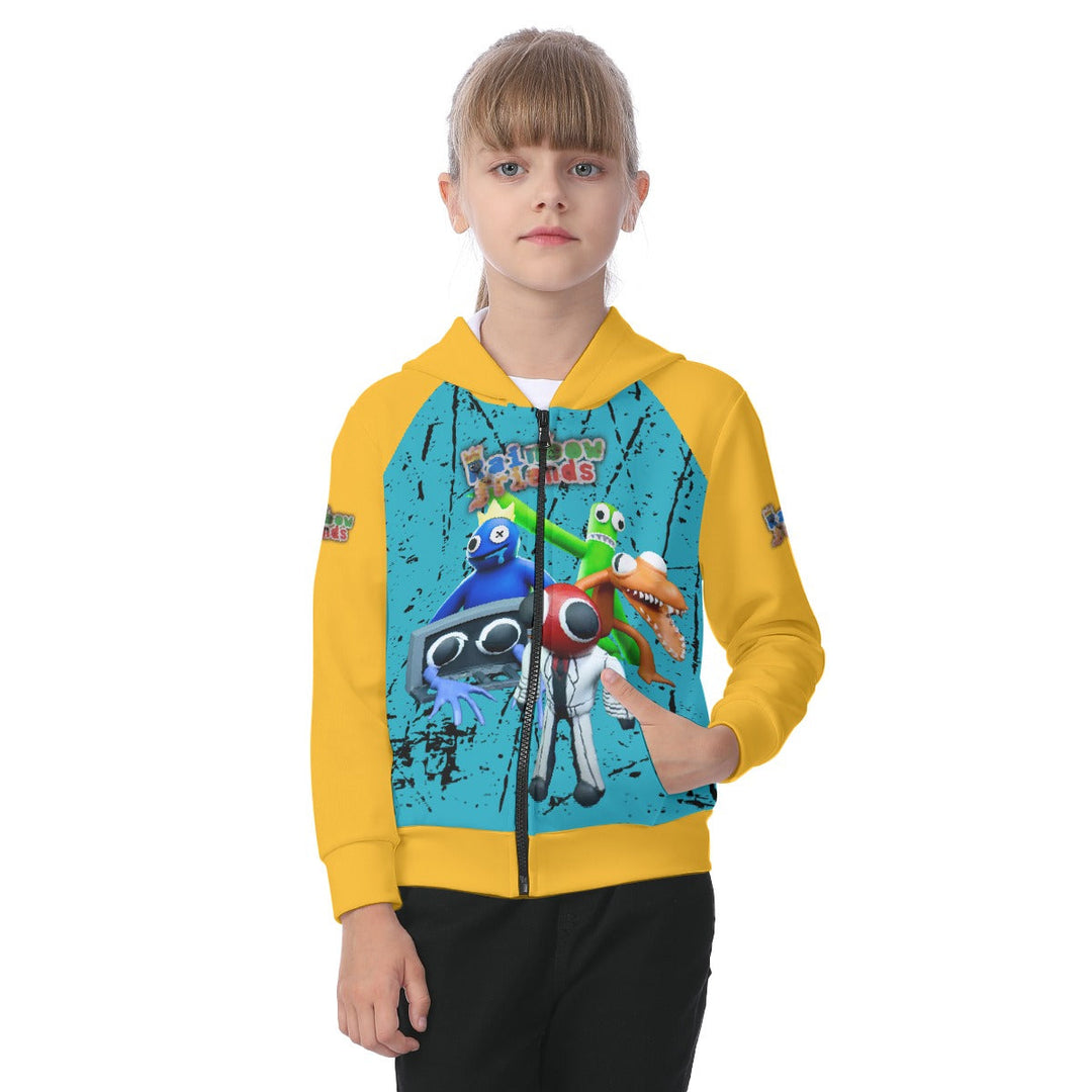 Kids Rainbow Friends Zip-up Hoodie With Patch Pocket Image 1