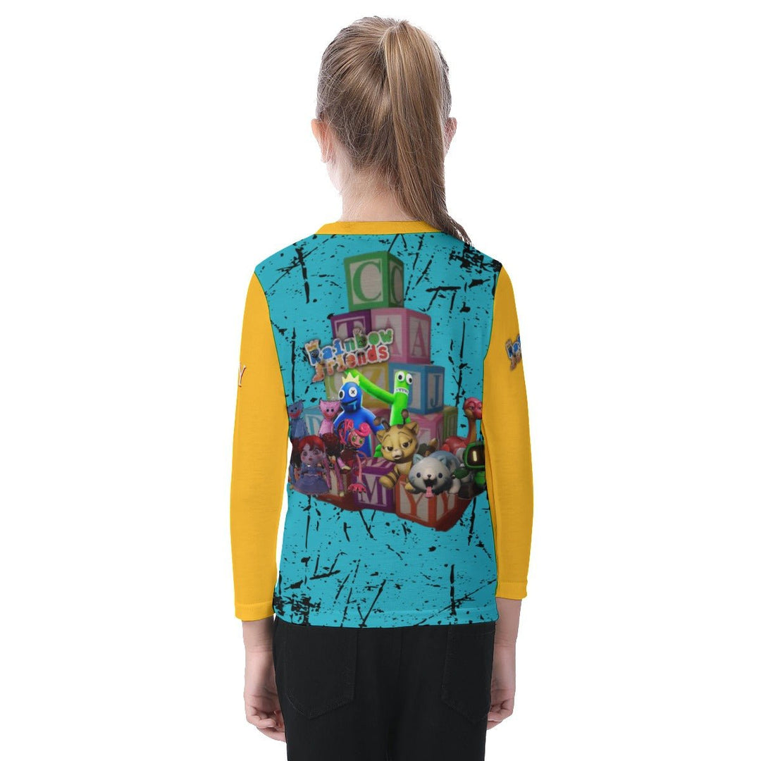 Kids Huggy Wuggy Rainbow Friends Long Sleeve Shirt Image 4