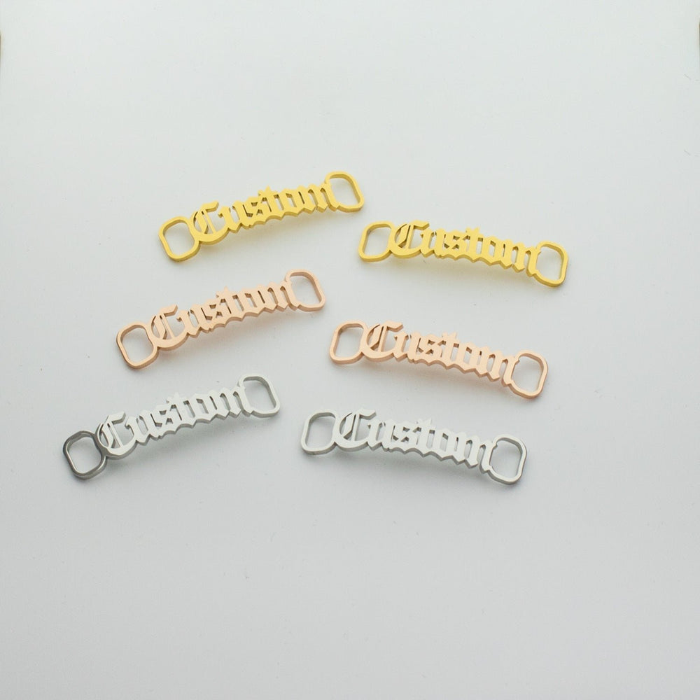 Custom Name Shoelace Buckle 5 Pairs Stainless Steel 925 Silver Copper Image 2