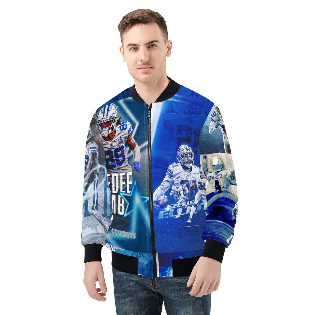 Dallas Football Jacket Premium Polyester Ribbed Collar Comfortable Soft Lining Image 1