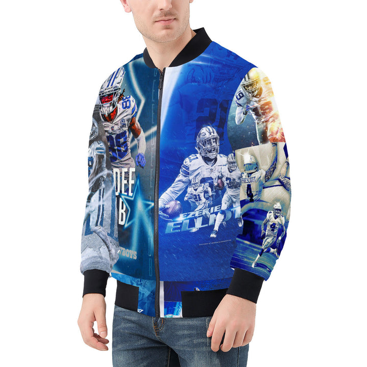 Dallas Football Jacket Premium Polyester Ribbed Collar Comfortable Soft Lining Image 2