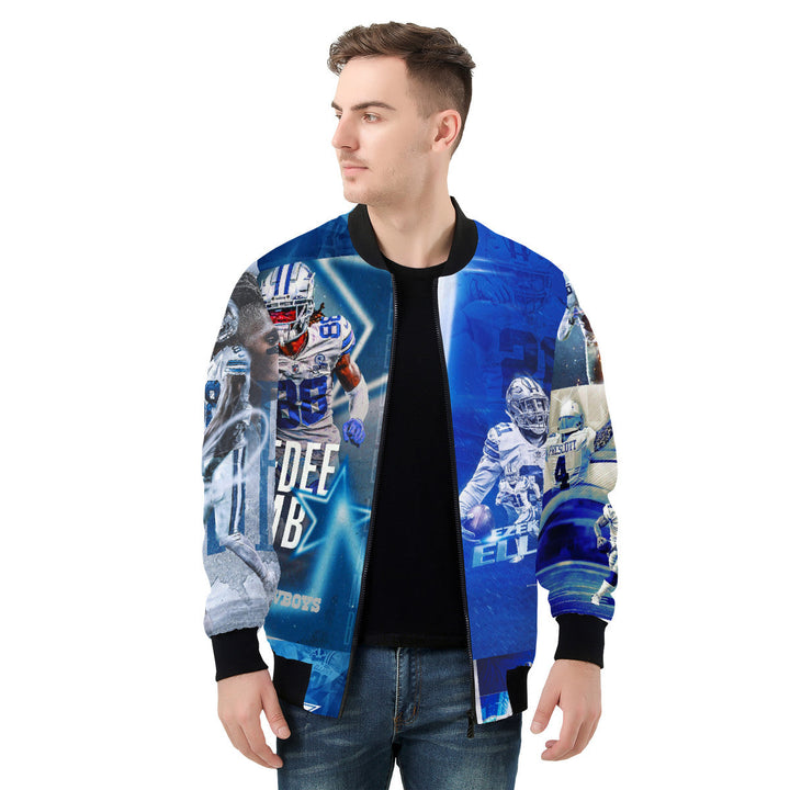 Dallas Football Jacket Premium Polyester Ribbed Collar Comfortable Soft Lining Image 3