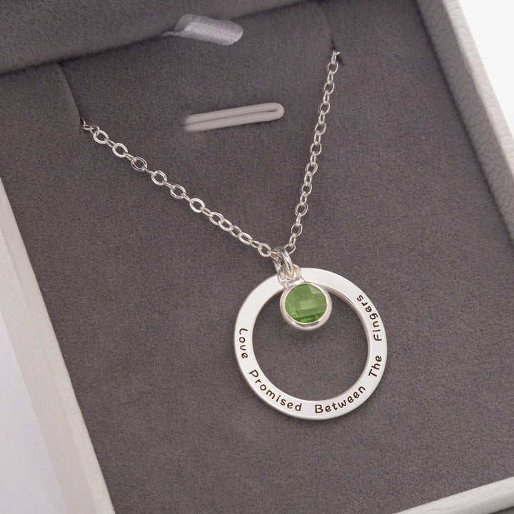 Custom Birthstone Necklace Personalized 925 Sterling Silver Gift Box for All Skin Types Image 4