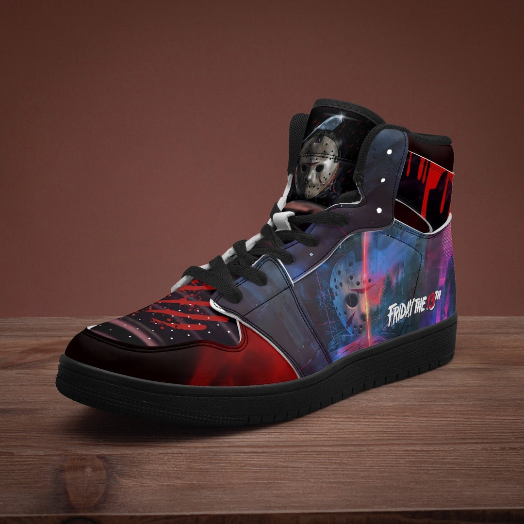 Friday the 13th Jason High Top Sneakers PU Leather Unisex Comfort Cushioned Insoles Image 3