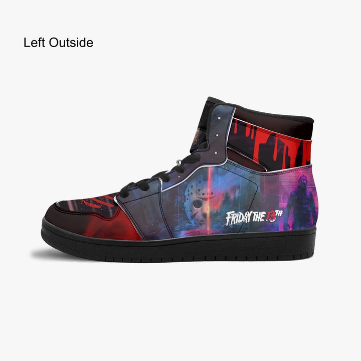 Friday the 13th Jason High Top Sneakers PU Leather Unisex Comfort Cushioned Insoles Image 6