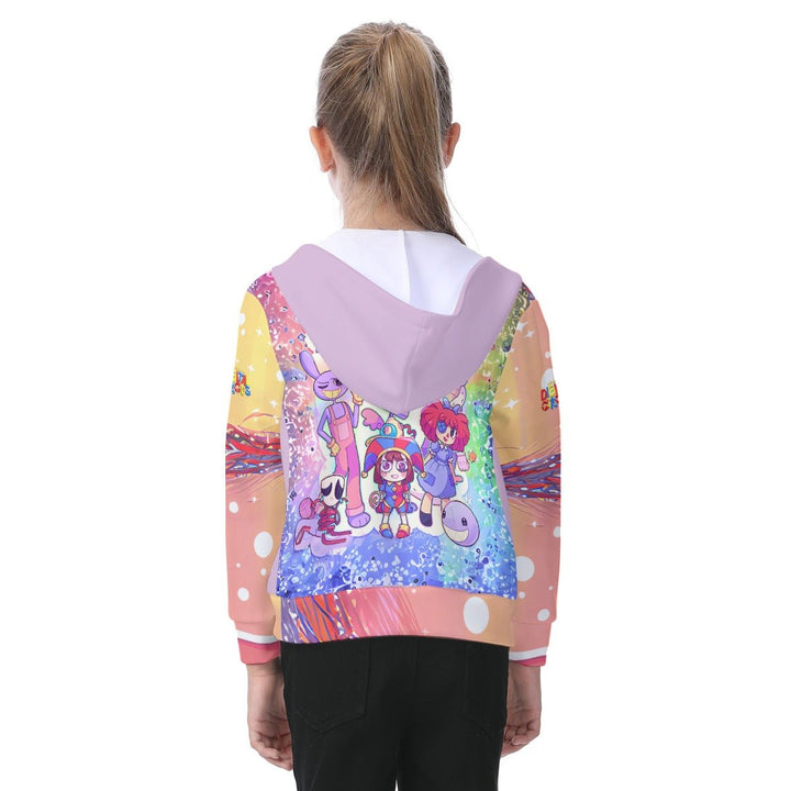 Kids Amazing Digital Circus Jax Zip-up Hoodie With Patch Pocket Image 4