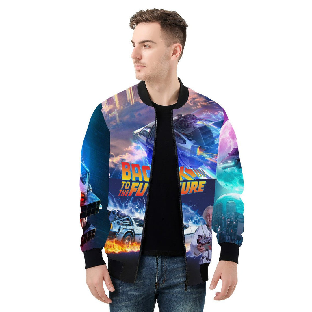 Back to the Future Bomber Jacket Premium Polyester Soft Lining Handmade Size M Image 3