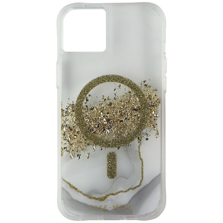 Case-Mate Karat Marble Case for MagSafe for iPhone 14 Plus - Clear/Gold/White Image 2