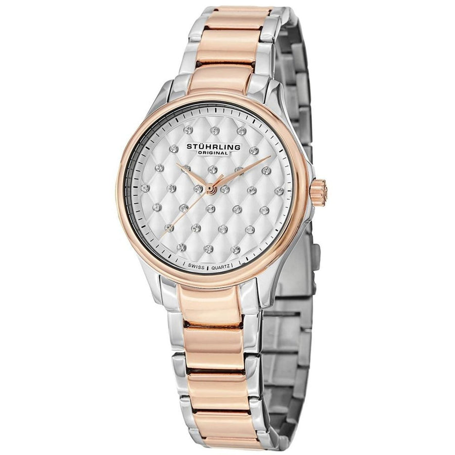 Stuhrling Womens Silver Dial Quartz Watch Stainless Steel 567.03 Water Resistant Image 1