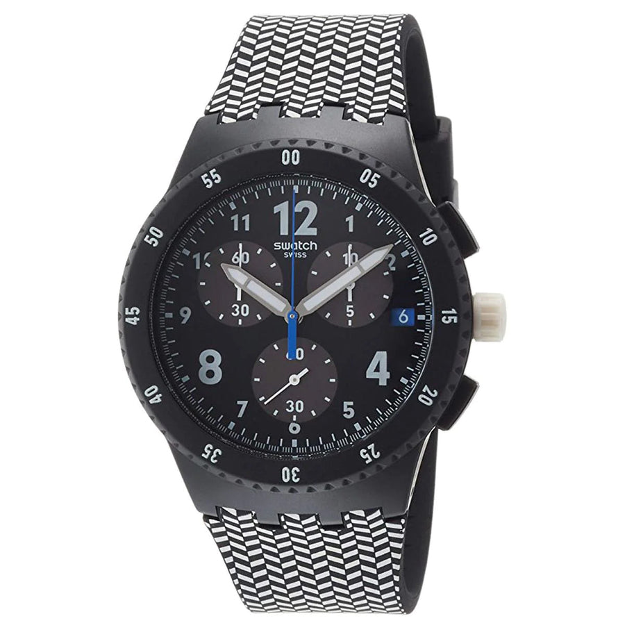 Swatch Mens Girotempo Black Dial Watch - SUSB407 Image 1