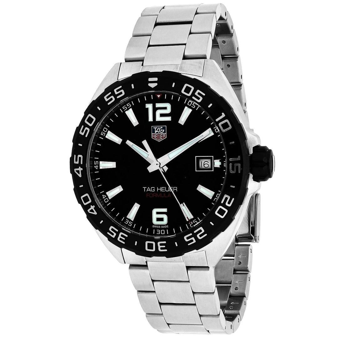 Tag Heuer Mens Formula 1 Black Automatic Watch WAZ1110.BA0875 Stainless Steel Image 1