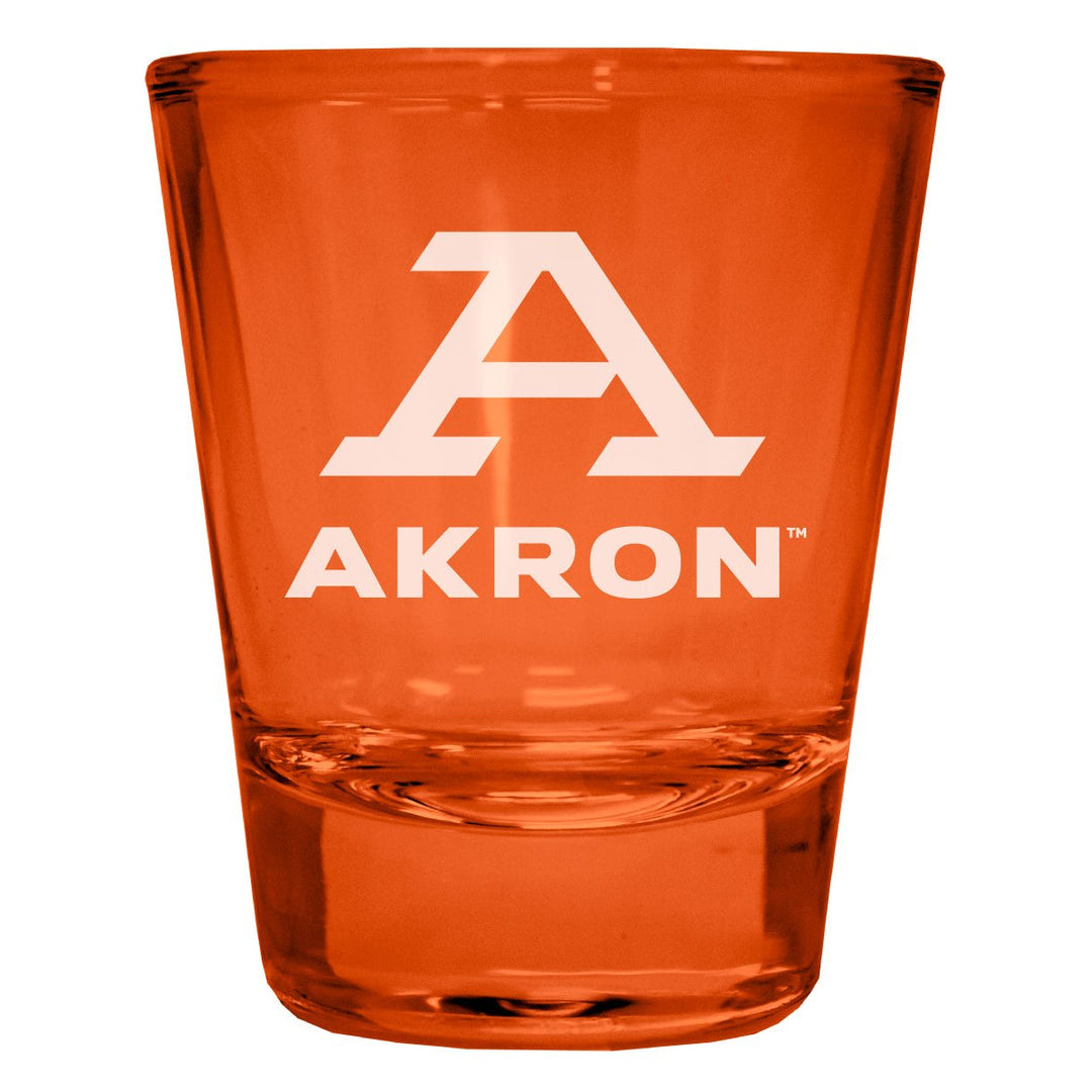 Akron Zips Engraved Full Color 2oz Shot Glass Officially Licensed Collegiate Product Image 1