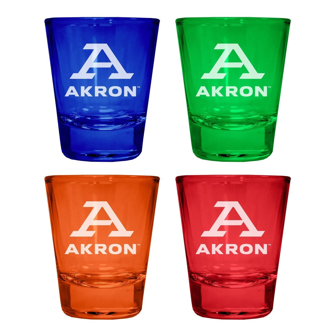 Akron Zips Engraved Full Color 2oz Shot Glass Officially Licensed Collegiate Product Image 1