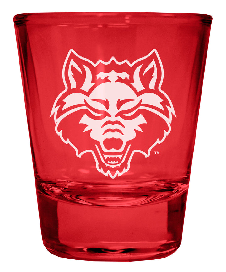 Arkansas State Engraved Full Color 2oz Shot Glass Officially Licensed Collegiate Product Image 1