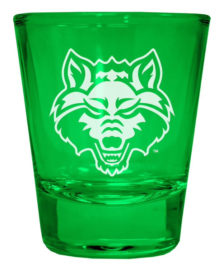 Arkansas State Engraved Full Color 2oz Shot Glass Officially Licensed Collegiate Product Image 2