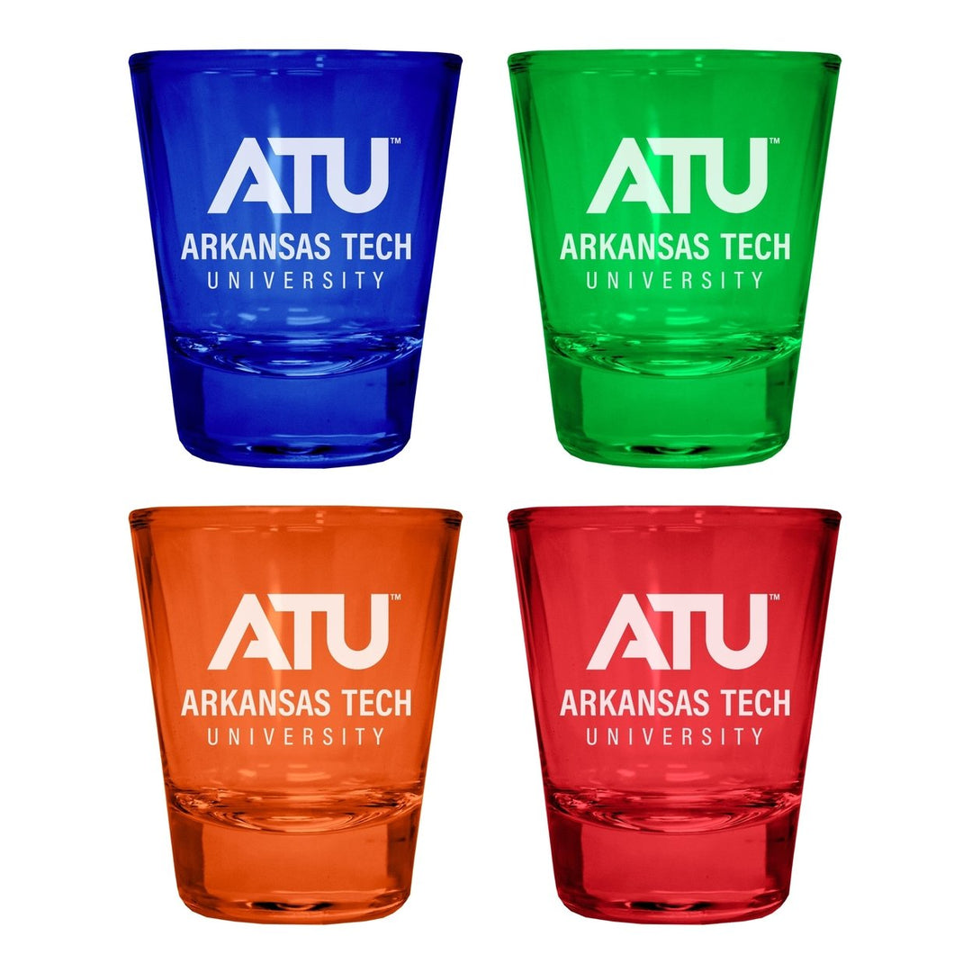 Arkansas Tech University Engraved Full Color 2oz Shot Glass Officially Licensed Collegiate Product Image 1