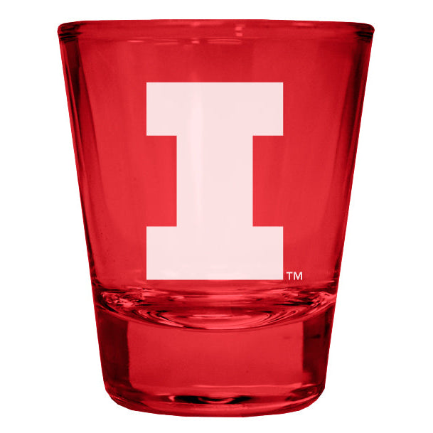 Illinois Fighting Illini Engraved Full Color 2oz Shot Glass Officially Licensed Collegiate Product Image 1