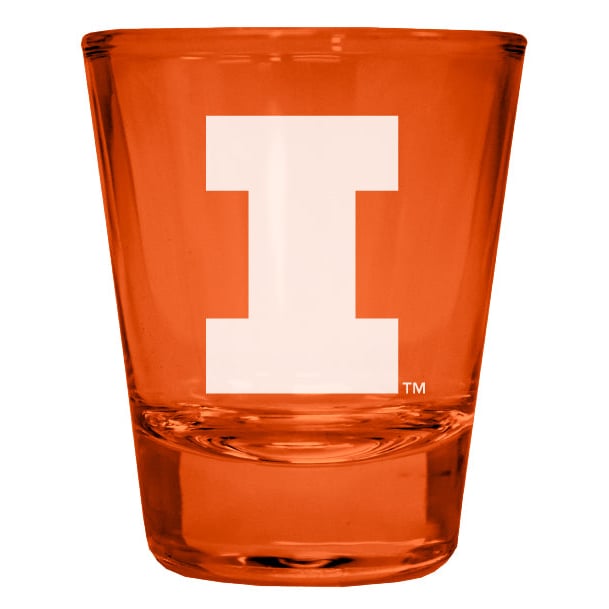 Illinois Fighting Illini Engraved Full Color 2oz Shot Glass Officially Licensed Collegiate Product Image 3