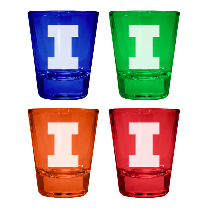 Illinois Fighting Illini Engraved Full Color 2oz Shot Glass Officially Licensed Collegiate Product Image 4