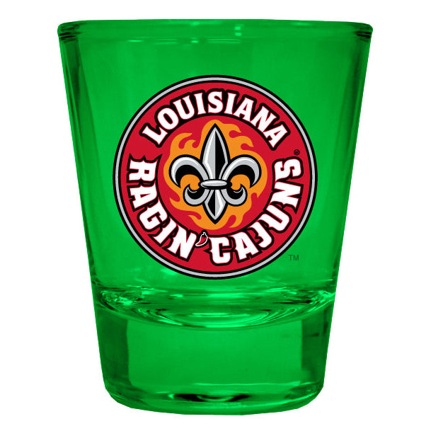 Louisiana at Lafayette Ragin Cajuns Full Color 2oz Shot Glass Officially Licensed Collegiate Product Image 1