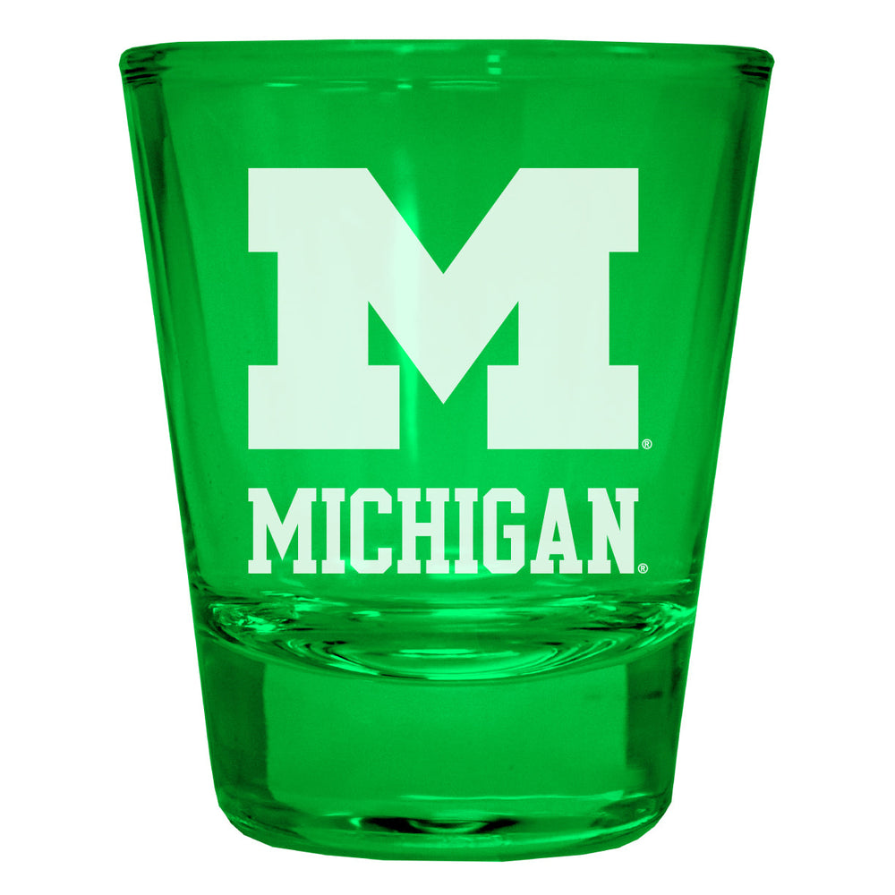 Michigan Wolverines Engraved Full Color 2oz Shot Glass Officially Licensed Collegiate Product Image 2