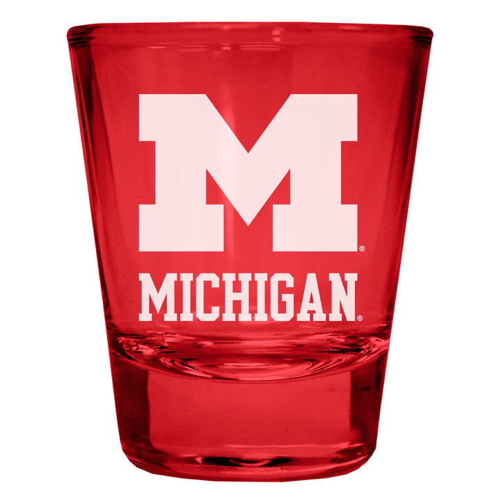 Michigan Wolverines Engraved Full Color 2oz Shot Glass Officially Licensed Collegiate Product Image 3