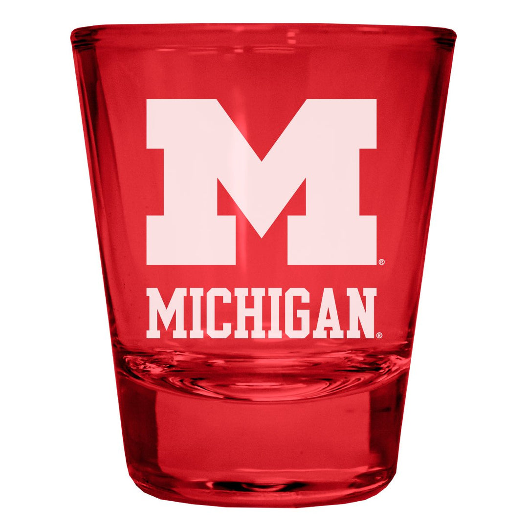 Michigan Wolverines Engraved Full Color 2oz Shot Glass Officially Licensed Collegiate Product Image 1