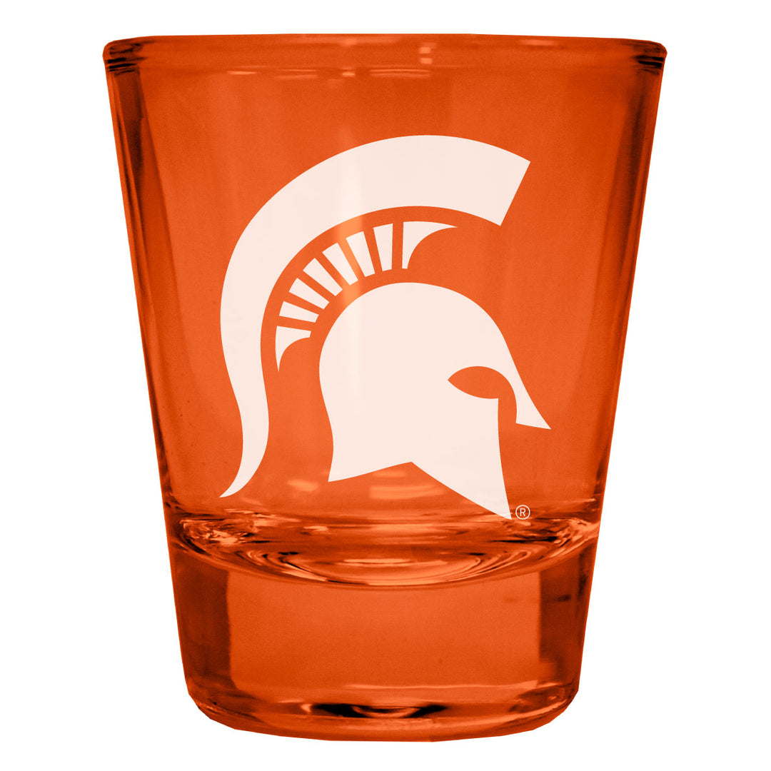 Michigan State Spartans Engraved Full Color 2oz Shot Glass Officially Licensed Collegiate Product Image 1