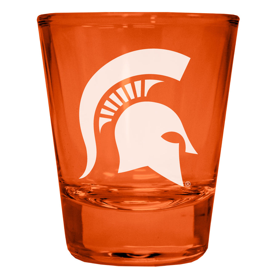 Michigan State Spartans Engraved Full Color 2oz Shot Glass Officially Licensed Collegiate Product Image 1