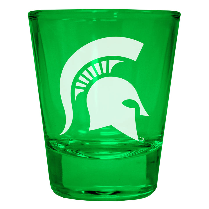 Michigan State Spartans Engraved Full Color 2oz Shot Glass Officially Licensed Collegiate Product Image 3