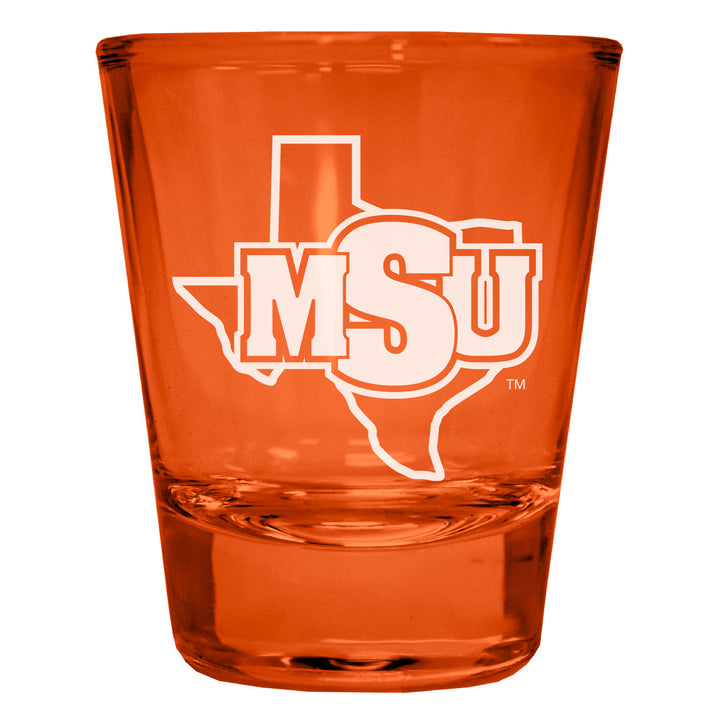 Midwestern State University Mustangs Engraved Full Color 2oz Shot Glass Officially Licensed Collegiate Product Image 4