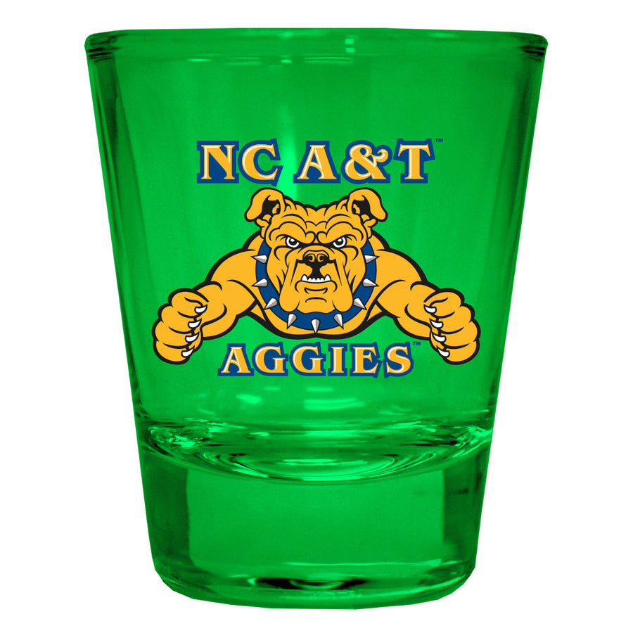 North Carolina AandT State Aggies Full Color 2oz Shot Glass Officially Licensed Collegiate Product Image 1