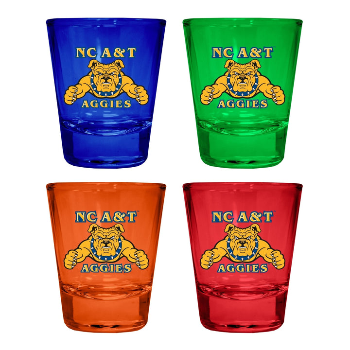 North Carolina AandT State Aggies Full Color 2oz Shot Glass Officially Licensed Collegiate Product Image 3