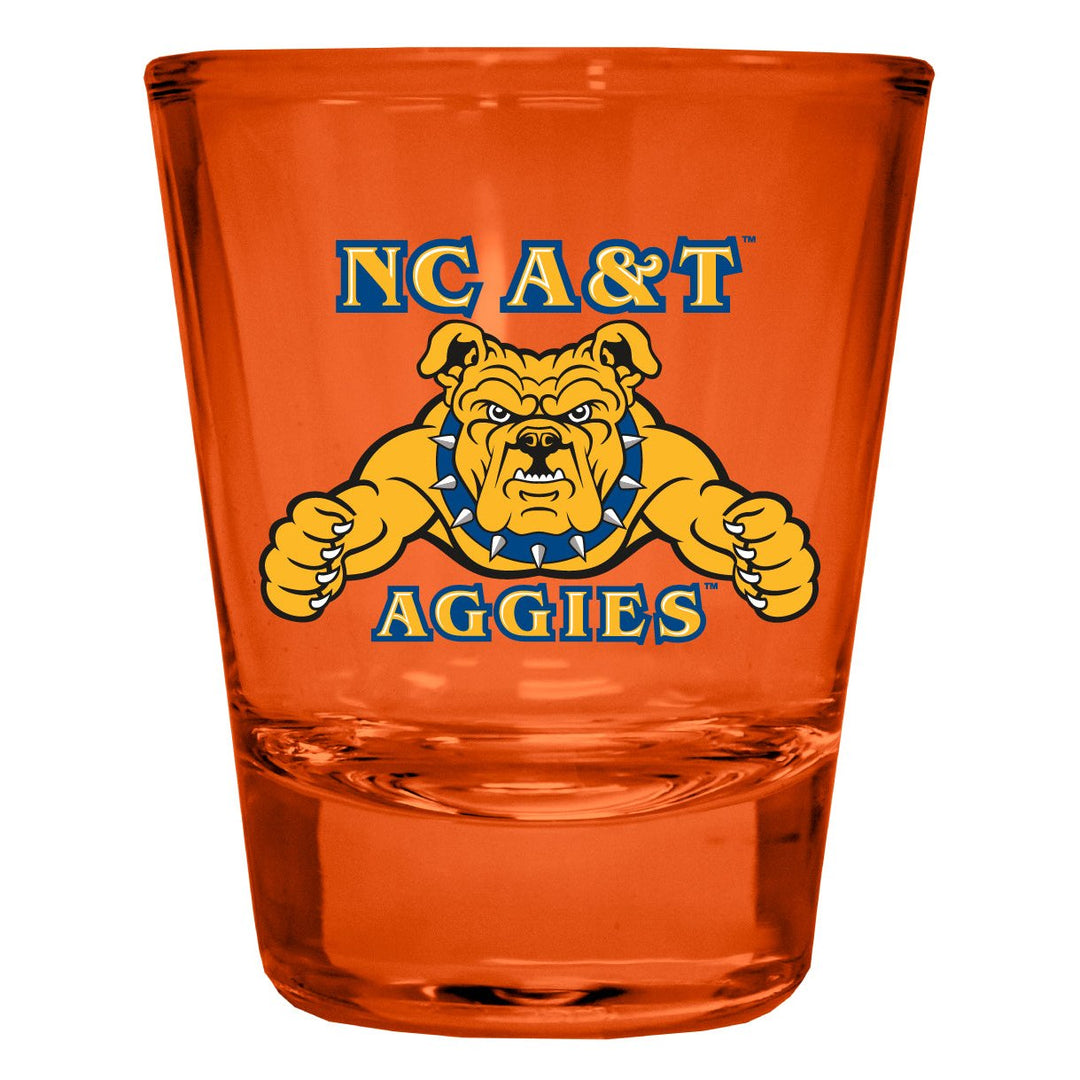 North Carolina AandT State Aggies Full Color 2oz Shot Glass Officially Licensed Collegiate Product Image 1