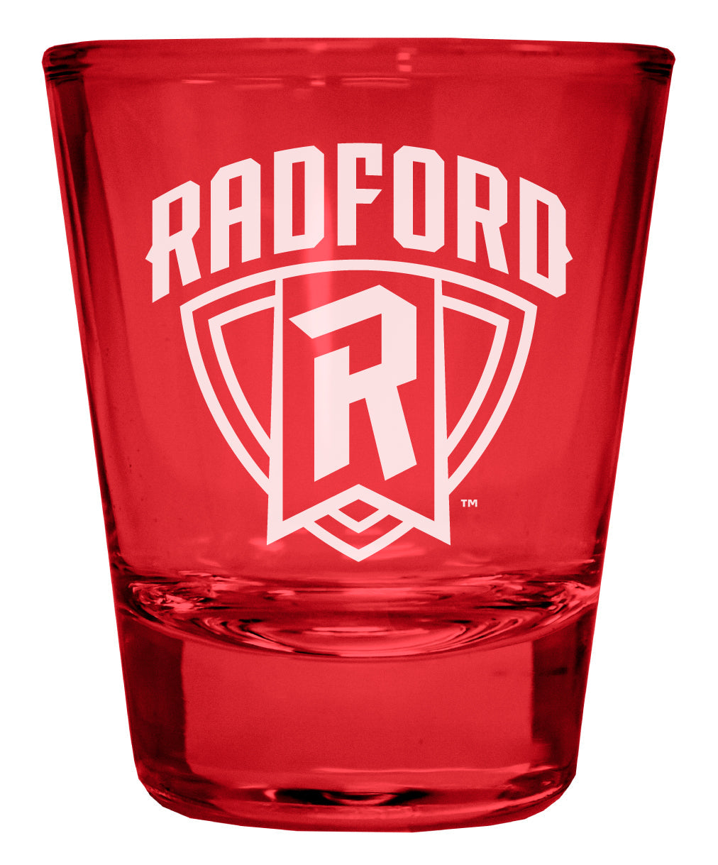 Radford University Highlanders Engraved Full Color 2oz Shot Glass Officially Licensed Collegiate Product Image 1