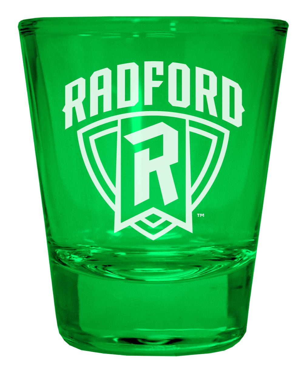 Radford University Highlanders Engraved Full Color 2oz Shot Glass Officially Licensed Collegiate Product Image 1