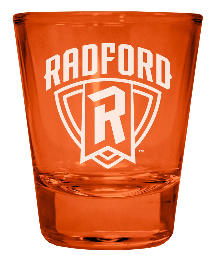 Radford University Highlanders Engraved Full Color 2oz Shot Glass Officially Licensed Collegiate Product Image 1