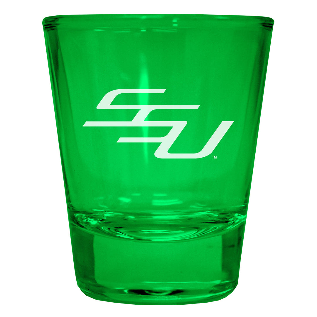 Savannah State University Engraved Full Color 2oz Shot Glass Officially Licensed Collegiate Product Image 2