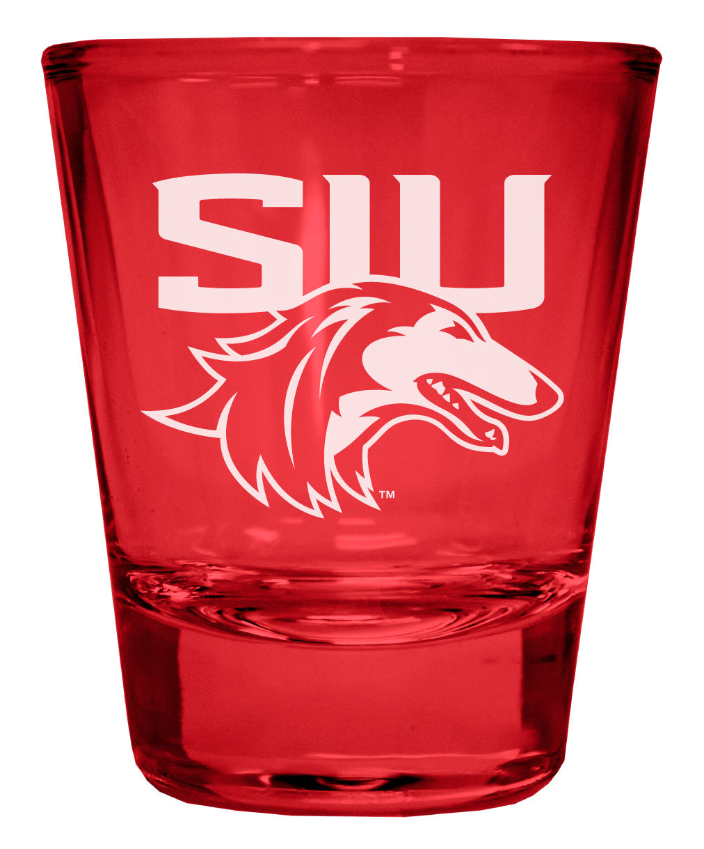 Southern Illinois Salukis Engraved Full Color 2oz Shot Glass Officially Licensed Collegiate Product Image 1