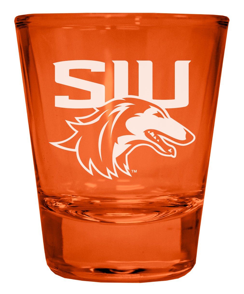 Southern Illinois Salukis Engraved Full Color 2oz Shot Glass Officially Licensed Collegiate Product Image 1