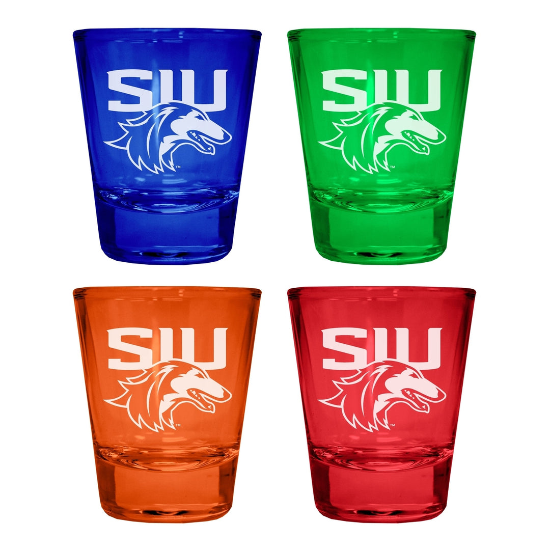 Southern Illinois Salukis Engraved Full Color 2oz Shot Glass Officially Licensed Collegiate Product Image 4