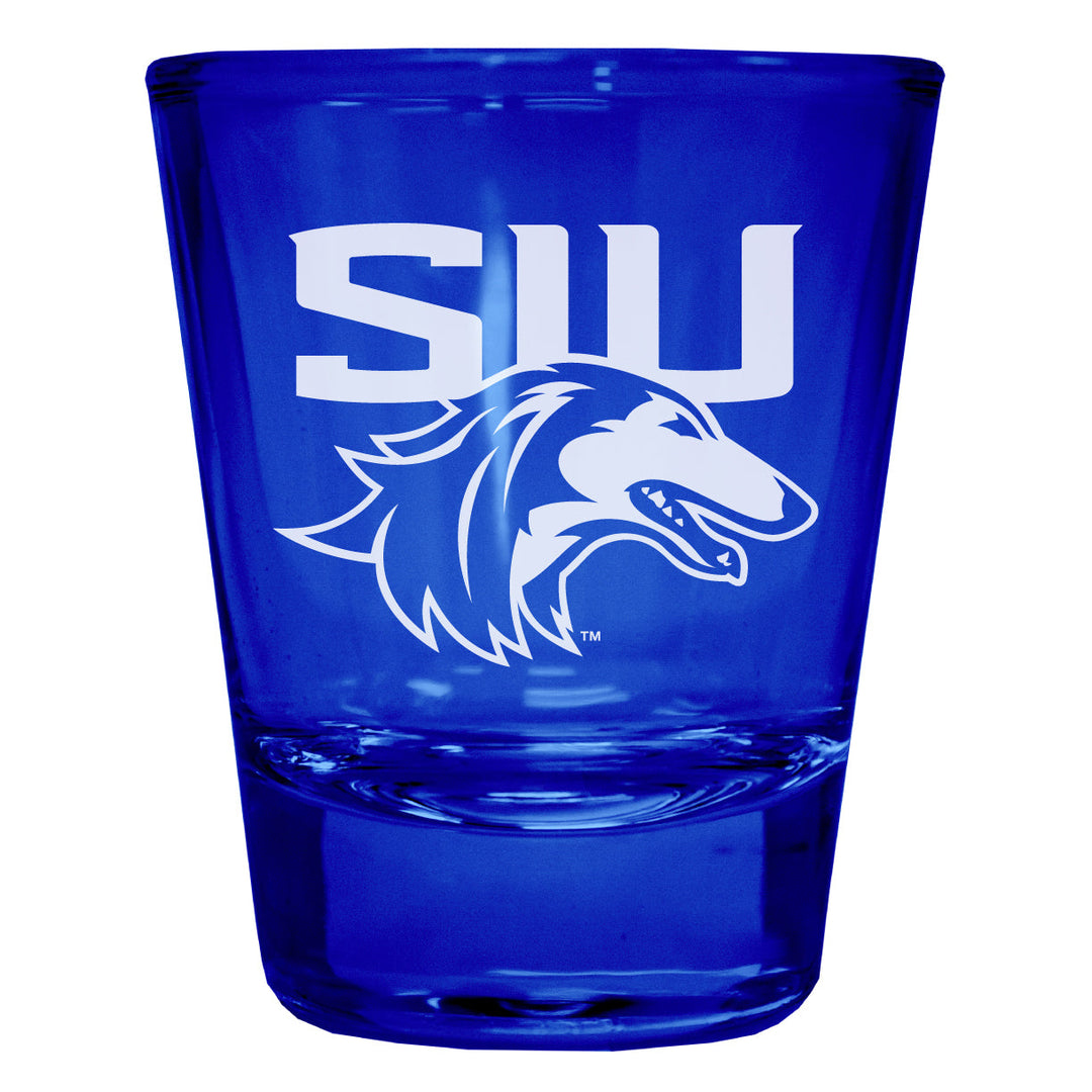 Southern Illinois Salukis Engraved Full Color 2oz Shot Glass Officially Licensed Collegiate Product Image 4